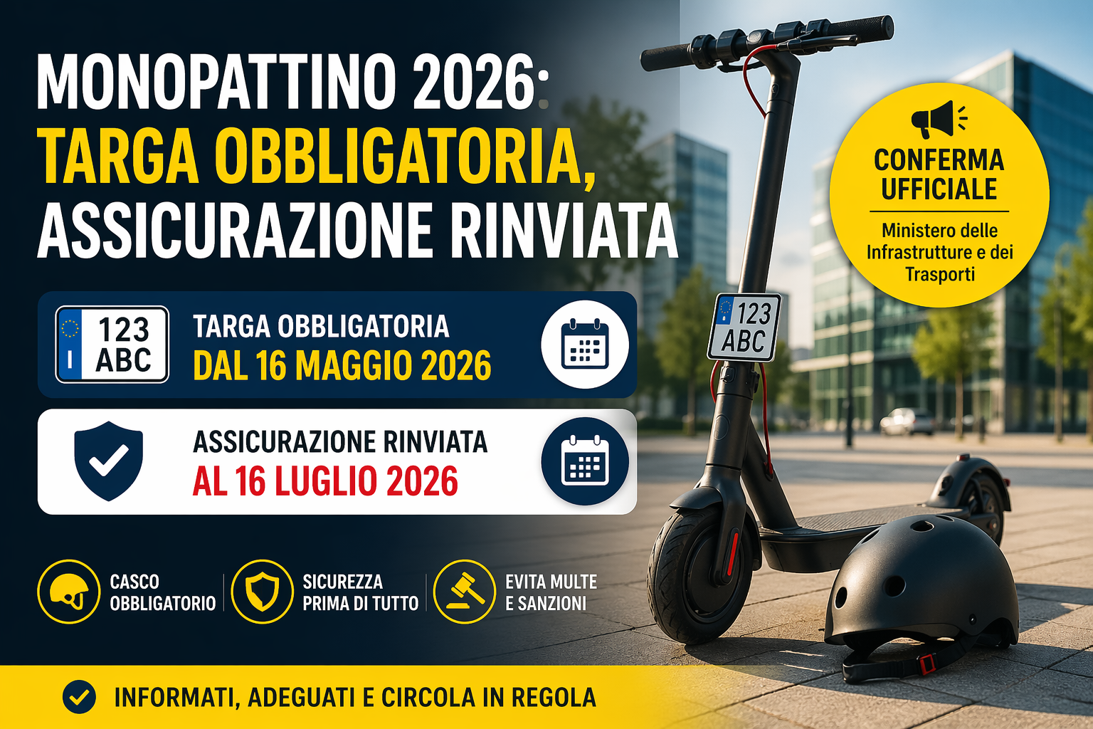 🛴 Assicurazione Monopattino: Rinvio Ufficiale al 16 Luglio 2026