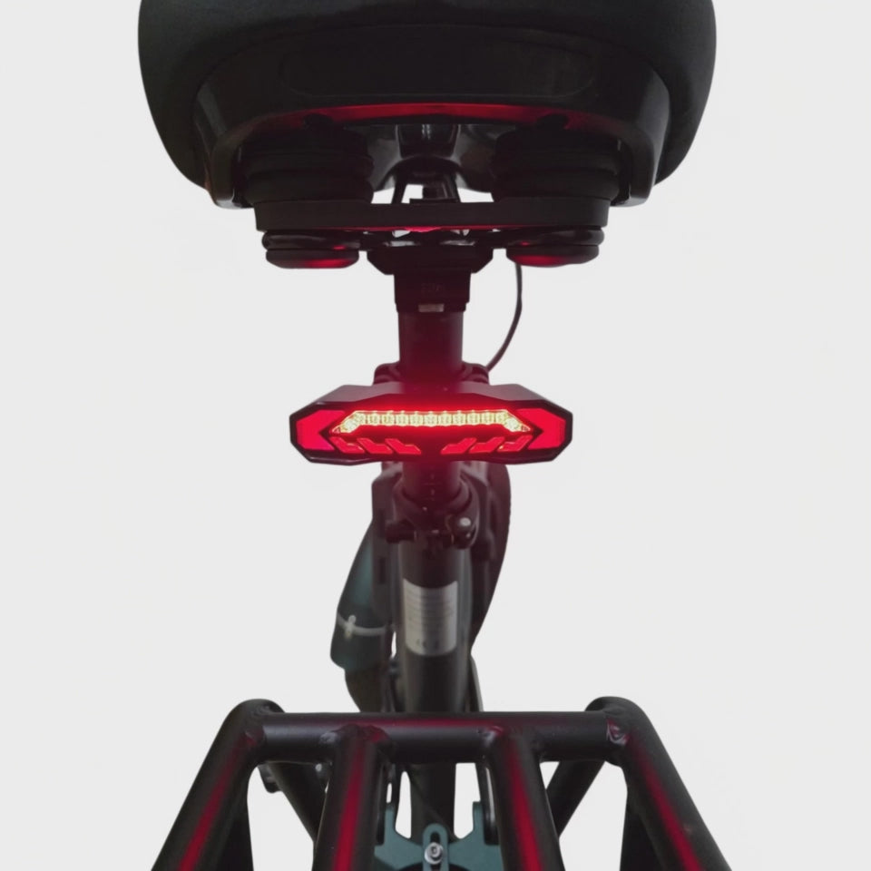 Luce Posteriore per Bici con Indicatori di Direzione e Allarme Wireless